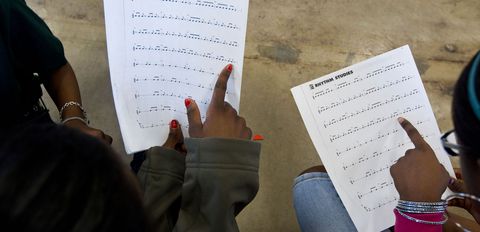 A technique for reading music can be modified for reading words.