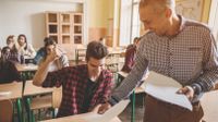 High school teacher in the classroom