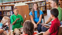 Elementary students working out a problem in a restorative circle