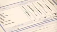 Photo of a student's report card