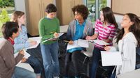 Students meeting together in a reading group