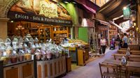 Street scene of an outdoor market in Nice, France