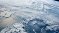 A closeup, bird's eye view of a part of Earth, taken from a satellite.