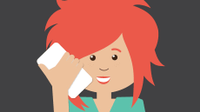 Illo of a girl holding a cell phone to her ear