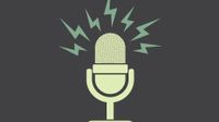 An illustration of an old-fashioned desktop microphone.