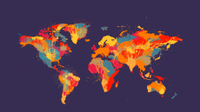 A map of the world, with regions color coded.