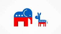 Illustration of donkey and elephant silhouettes