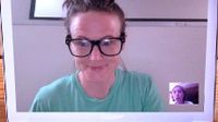Woman on laptop with inset of another woman she's chatting with