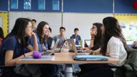 A group of students working on a project