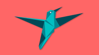 Illo of an origami hummingbird