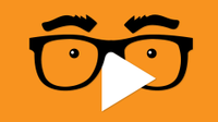 Graphic of a fake costume nose and glasses where the nose is a video play button