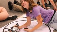 photo of a student working on a robotics project