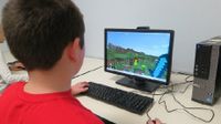 photo of a student playing minecraft