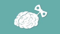 Illustration of a wind-up brain