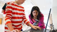photo of students in a maker space