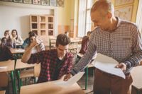 High school teacher in the classroom
