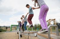 Children playing together on a playground