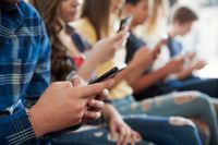Students on their smartphones