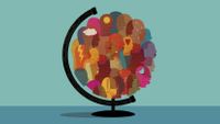 Illustration concept showing many cultures around the world