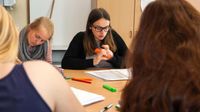 High school students working together in their classroom