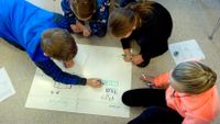 6th Graders Solving Math Problem as a Group