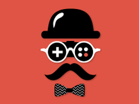 Illio of a man wearing a top hat, glasses, moustache, and bow tie