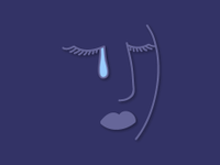Illio of a woman crying a tear