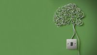 Illustration of a wire attached to a switch and twisted to look like a brain