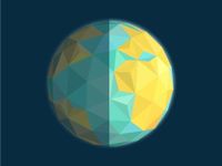 Earth through a kaleidoscope with half in shadow and half brightly lit
