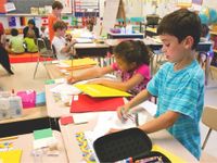 photo of students working on creative projects