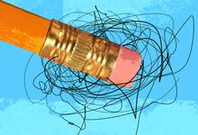 Illustration showing pencil erasing scribble