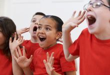 Elementary school students in theater class