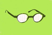 Illustration of black glasses with a calendar in the lenses