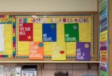 Classroom rules displayed in an elementary classroom