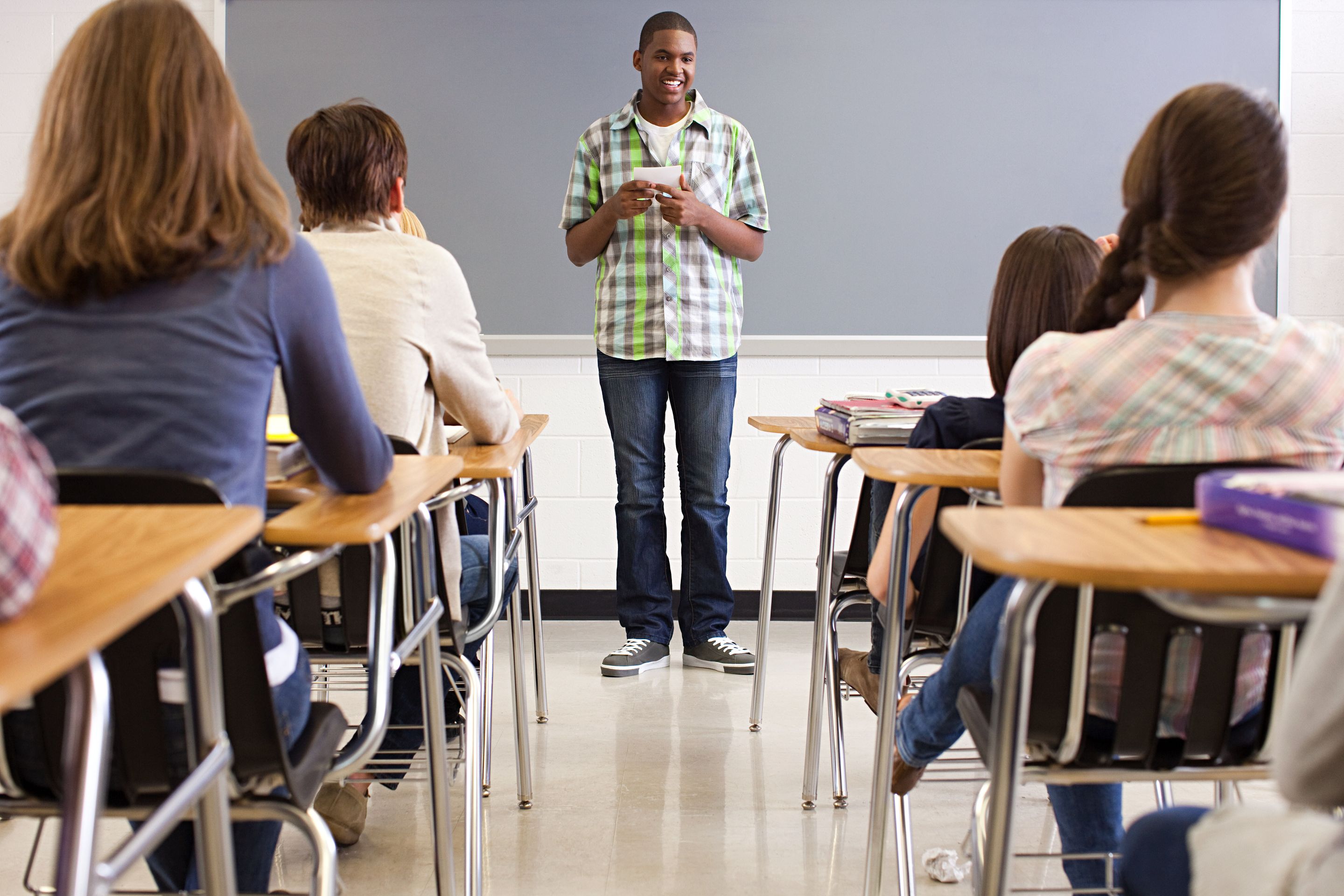 giving a speech for class