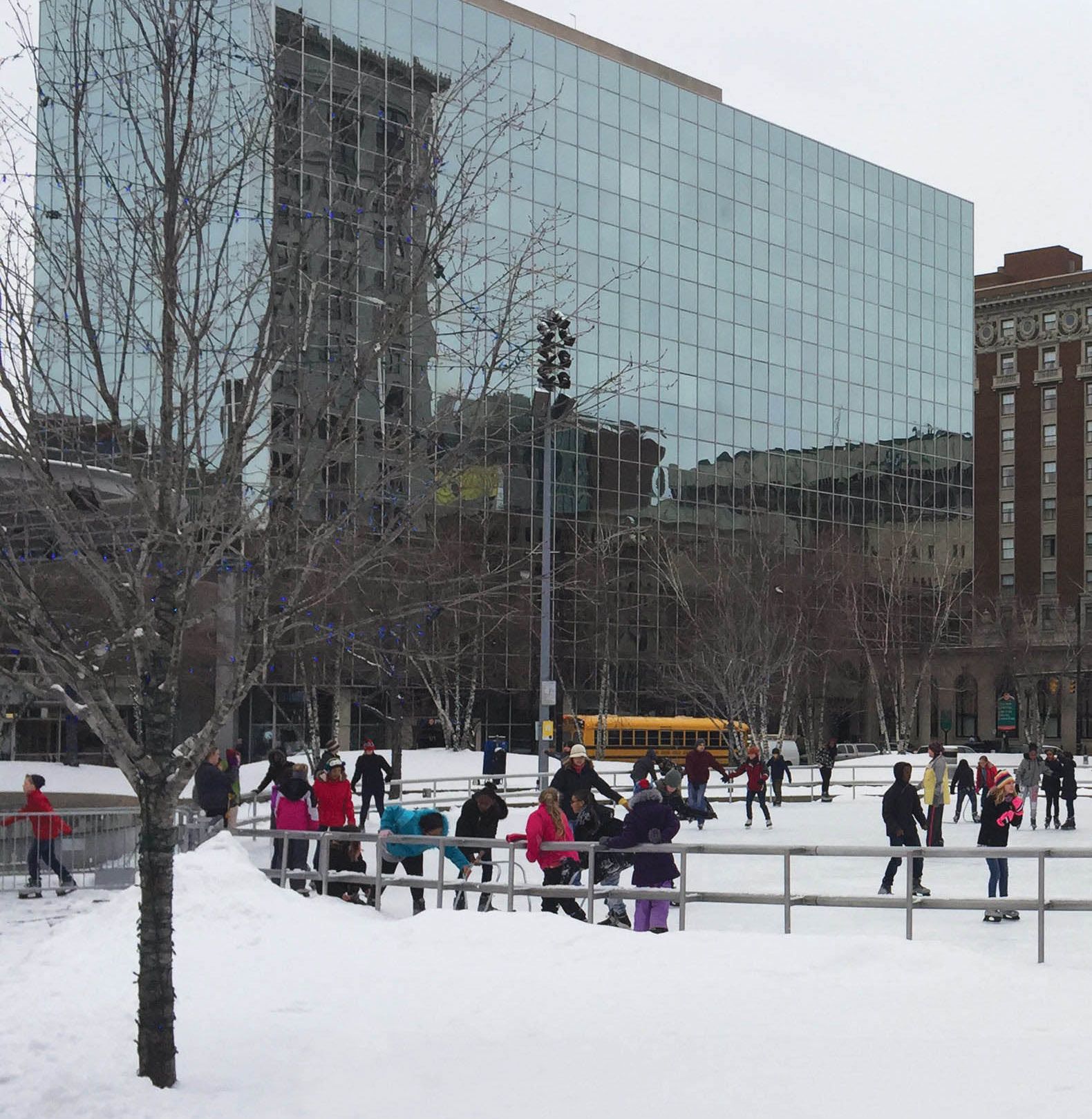 Instead of a gym, PE happens at downtown facilities like an ice-skating rink and the YMCA.