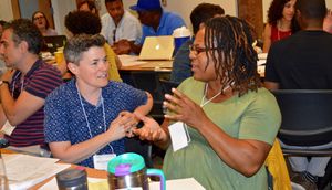 Teachers Rosie Frascella and Shonda Dawson discuss their lessons.