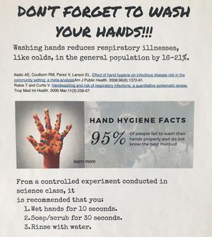 Teacher poster about hand washing during covide