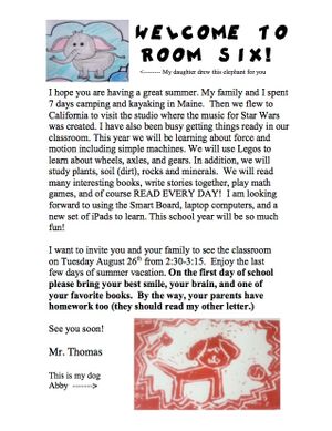 Example of Letter Home