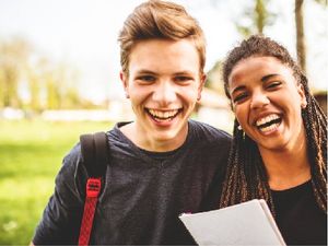 Two Students Laughing