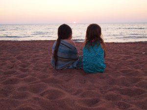 Two children sitting together