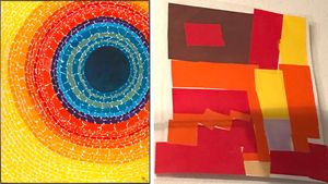 Alma Thomas, The Eclipse paired with student artwork