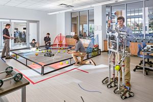 The robotics lab at St. John's Prep in Danvers, Massachusetts. 